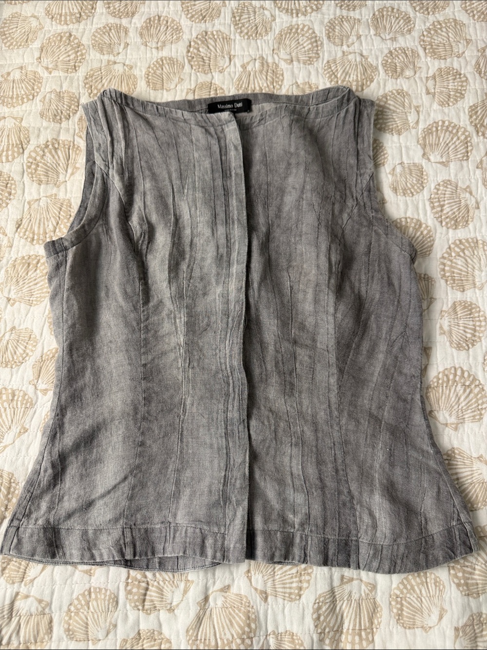 Maximo Dutti Gray Sleeveless LinenTop XS